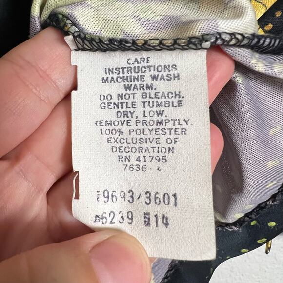 70’s Vintage Black Floral Print Long Sleeve Blouse Size L - Picture 3 of 7